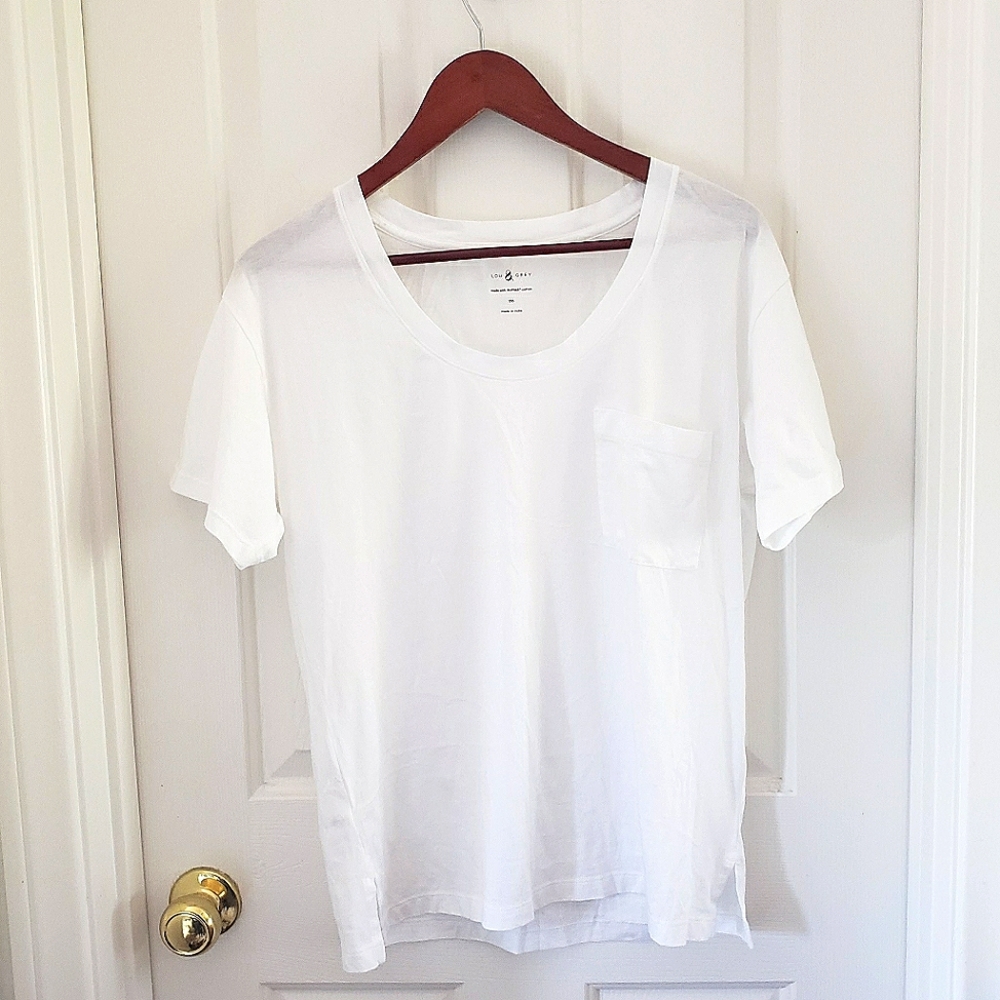 NWT Lou & Grey Scoop Neck Pocket Tee Sz XXS